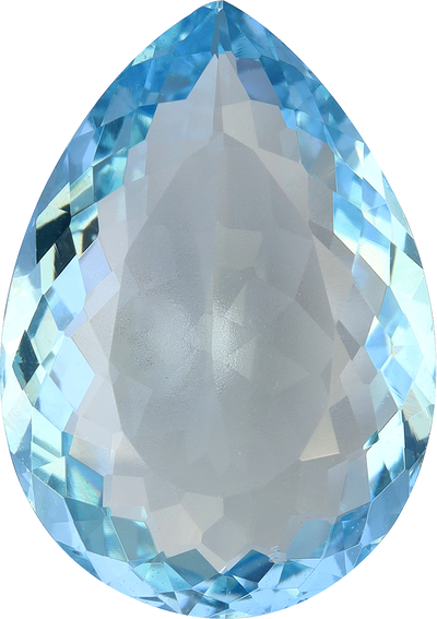 Pear cut aquamarine, 14.48 by 10.22 mm, shown at actual size