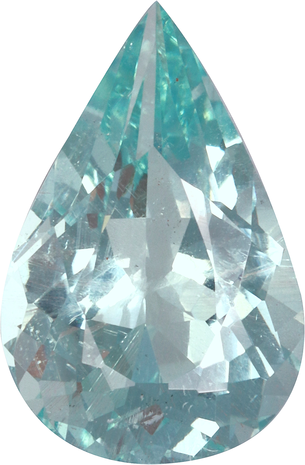 Pear cut aquamarine, 15.25 by 9.96 mm, shown at actual size
