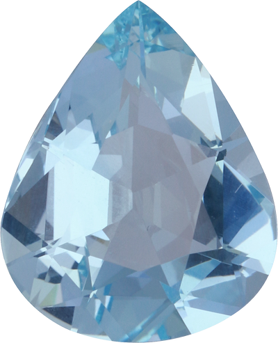 Pear cut aquamarine, 13.1 by 10.52 mm, shown at actual size