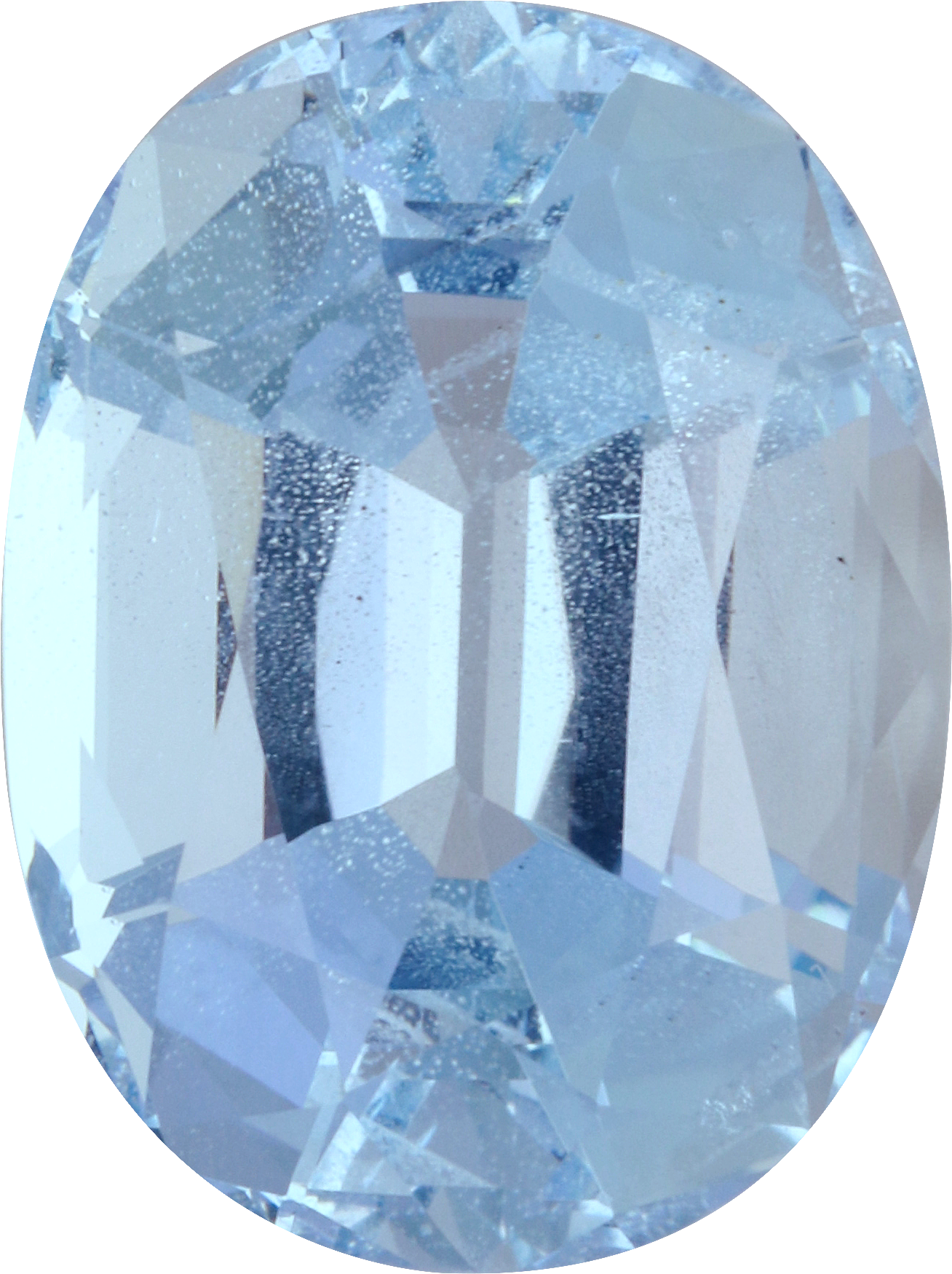 Oval cut aquamarine, 13.88 by 10.34 mm, shown at actual size