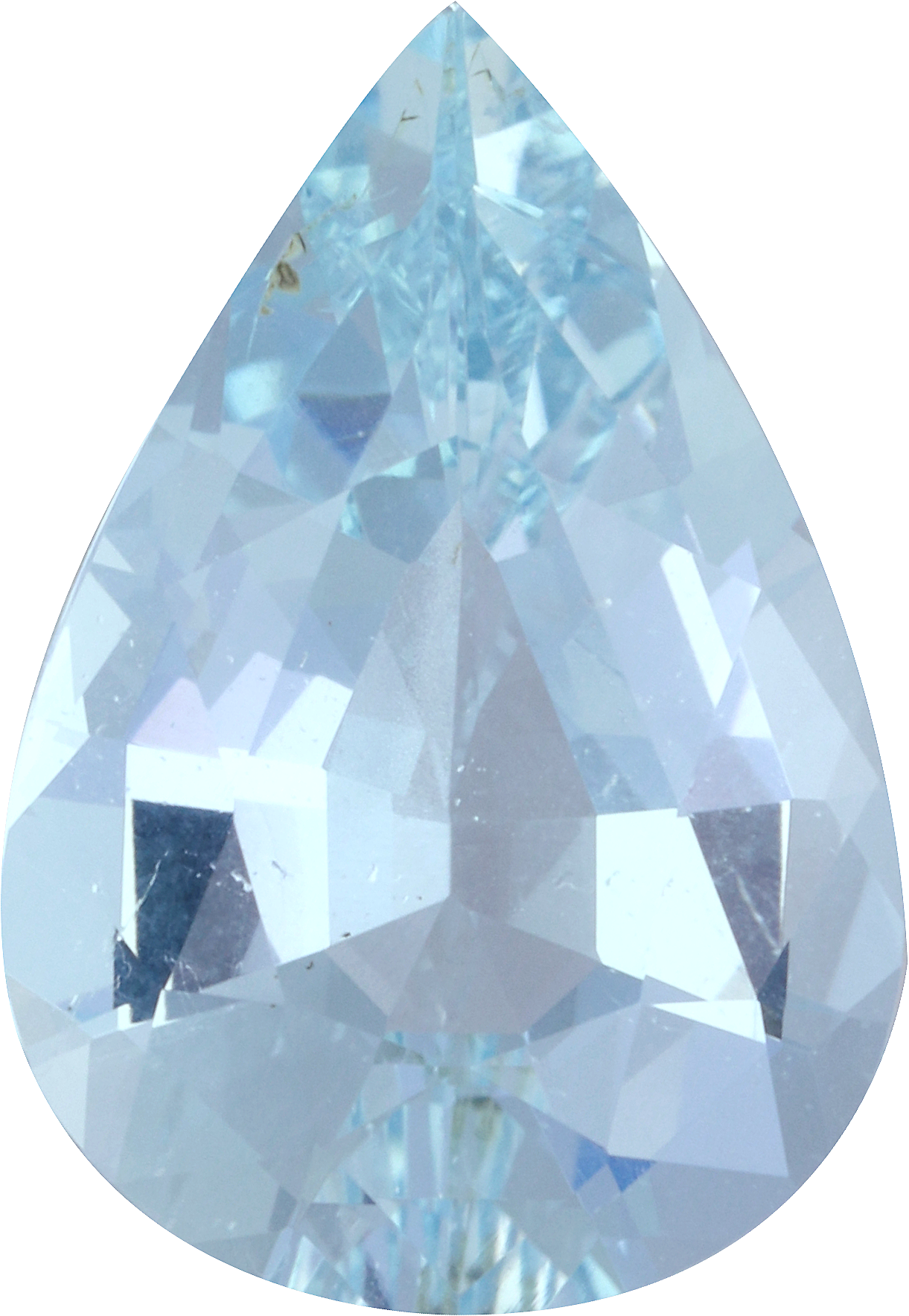 Pear cut aquamarine, 16.32 by 11.29 mm, shown at actual size