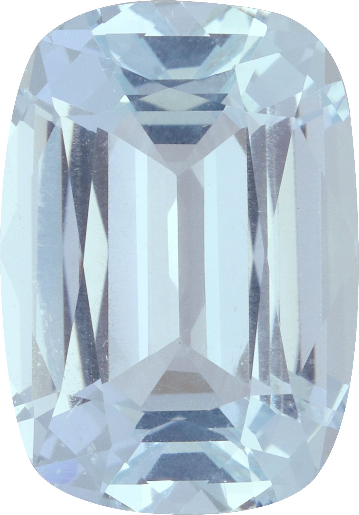 Cushion cut aquamarine, 16.02 by 11.24 mm, shown at actual size