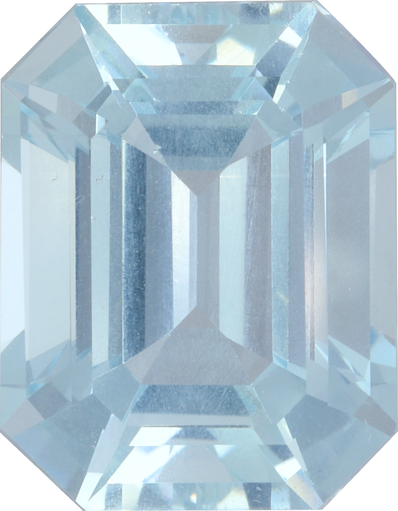 Rectangular cut aquamarine, 15.02 by 11.78 mm, shown at actual size