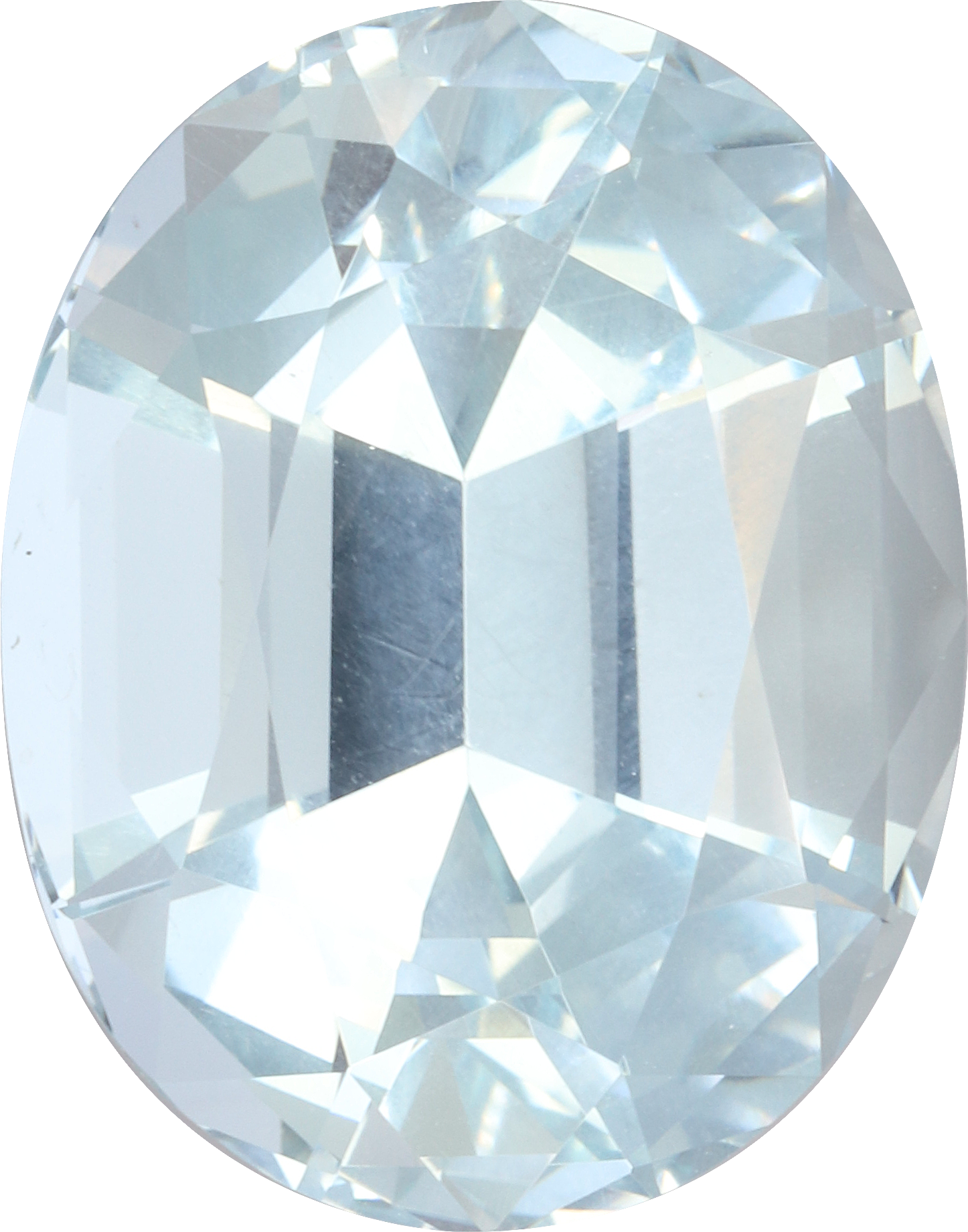 Oval cut aquamarine, 19.36 by 15.23 mm, shown at actual size