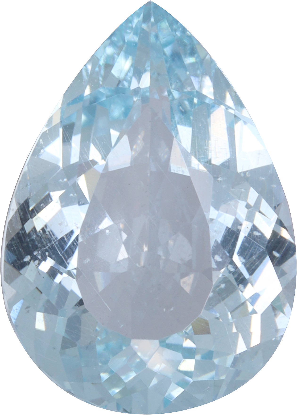 Pear cut aquamarine, 15.62 by 11.16 mm, shown at actual size