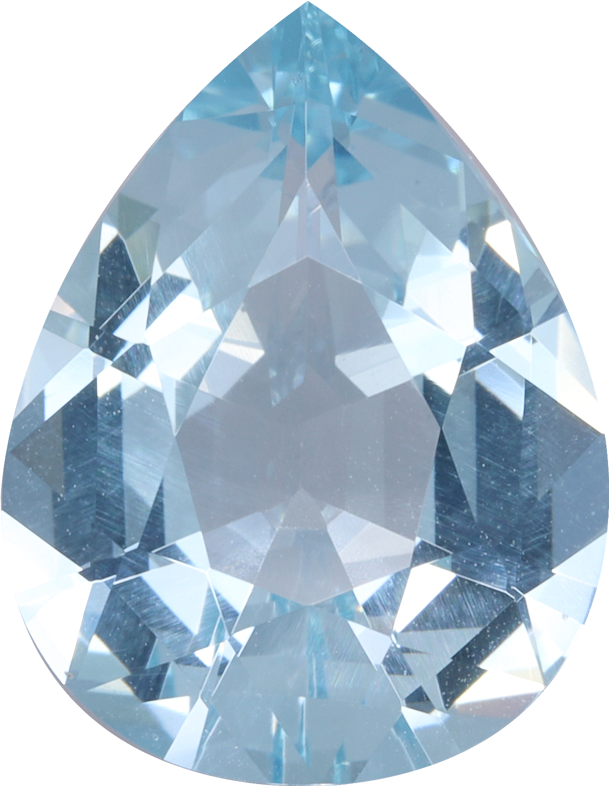 Pear cut aquamarine, 14.16 by 11.04 mm, shown at actual size