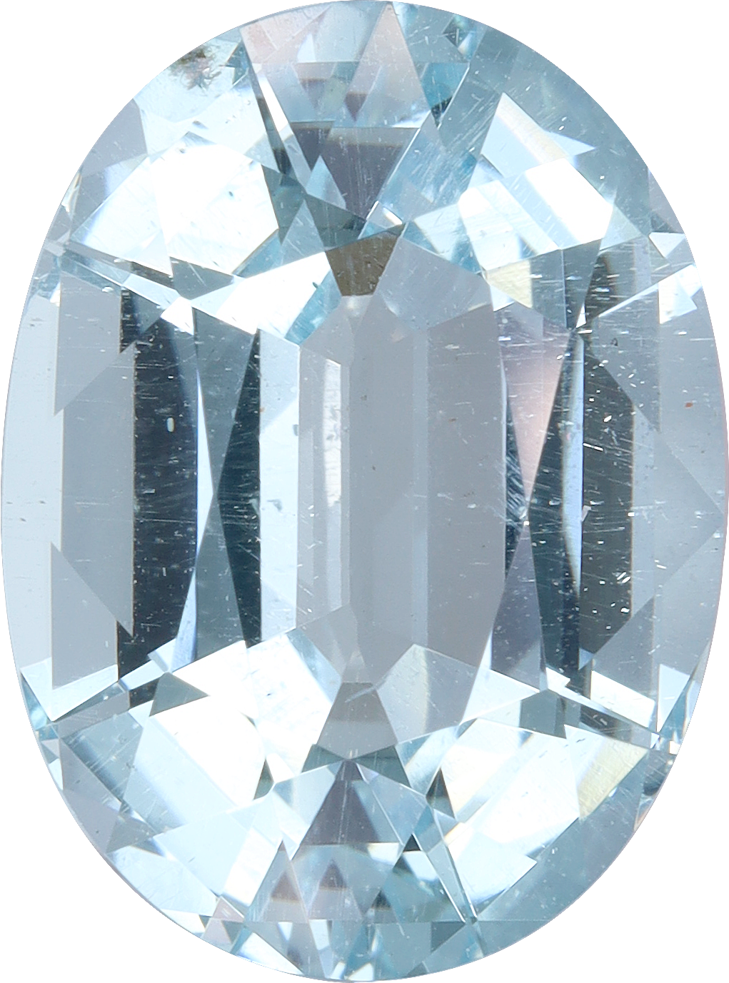 Oval cut aquamarine, 15.05 by 11.05 mm, shown at actual size