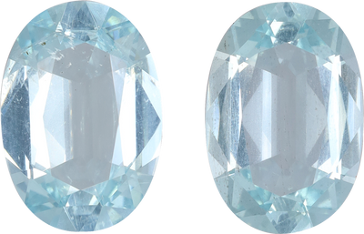 Oval cut aquamarine, 15.34 by 10.76 mm, shown at actual size