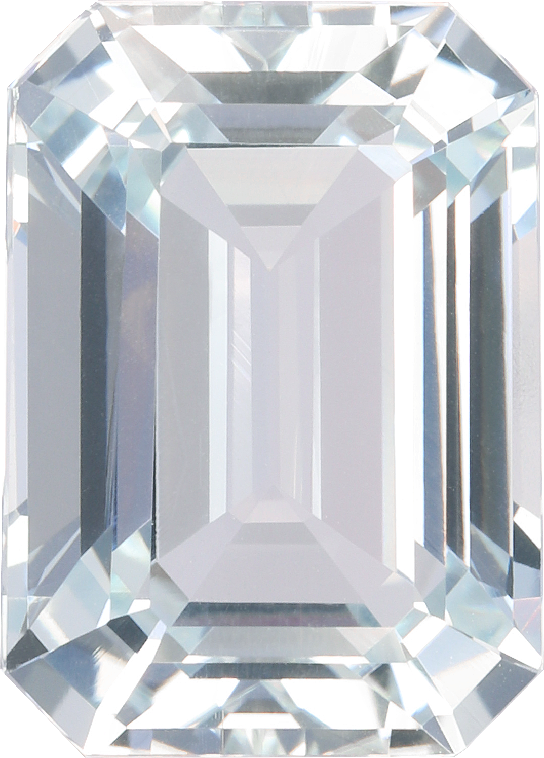 Rectangular cut aquamarine, 14.2 by 10.24 mm, shown at actual size
