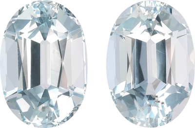 Oval cut aquamarine, 14.56 by 10 mm, shown at actual size