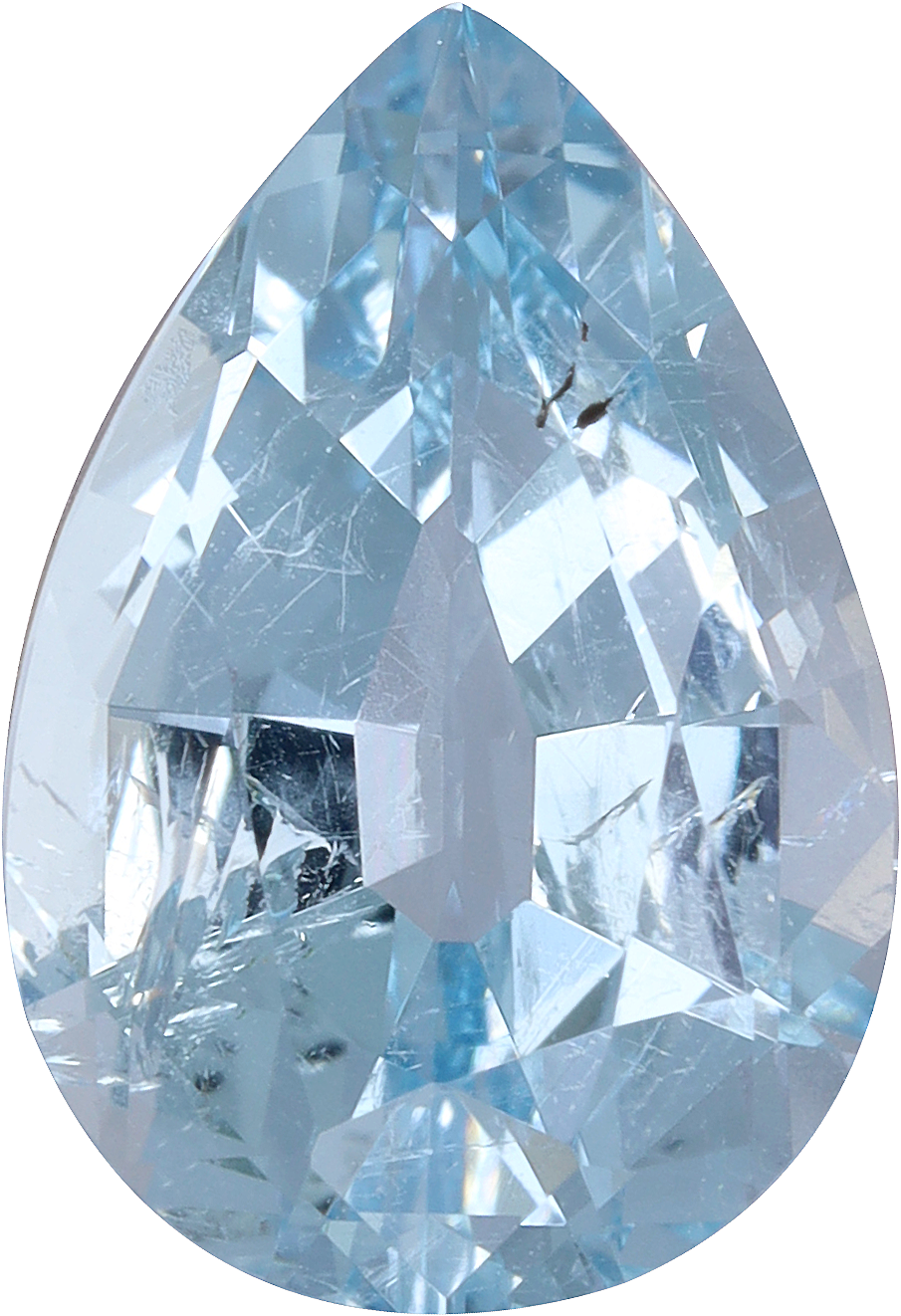 Pear cut aquamarine, 11.58 by 7.88 mm, shown at actual size