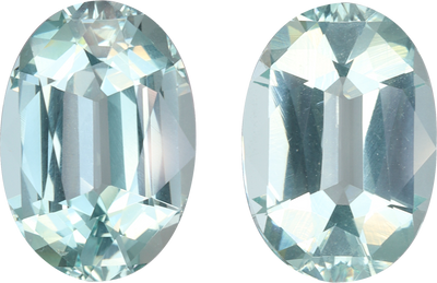 Oval cut aquamarine, 12.22 by 8.54 mm, shown at actual size
