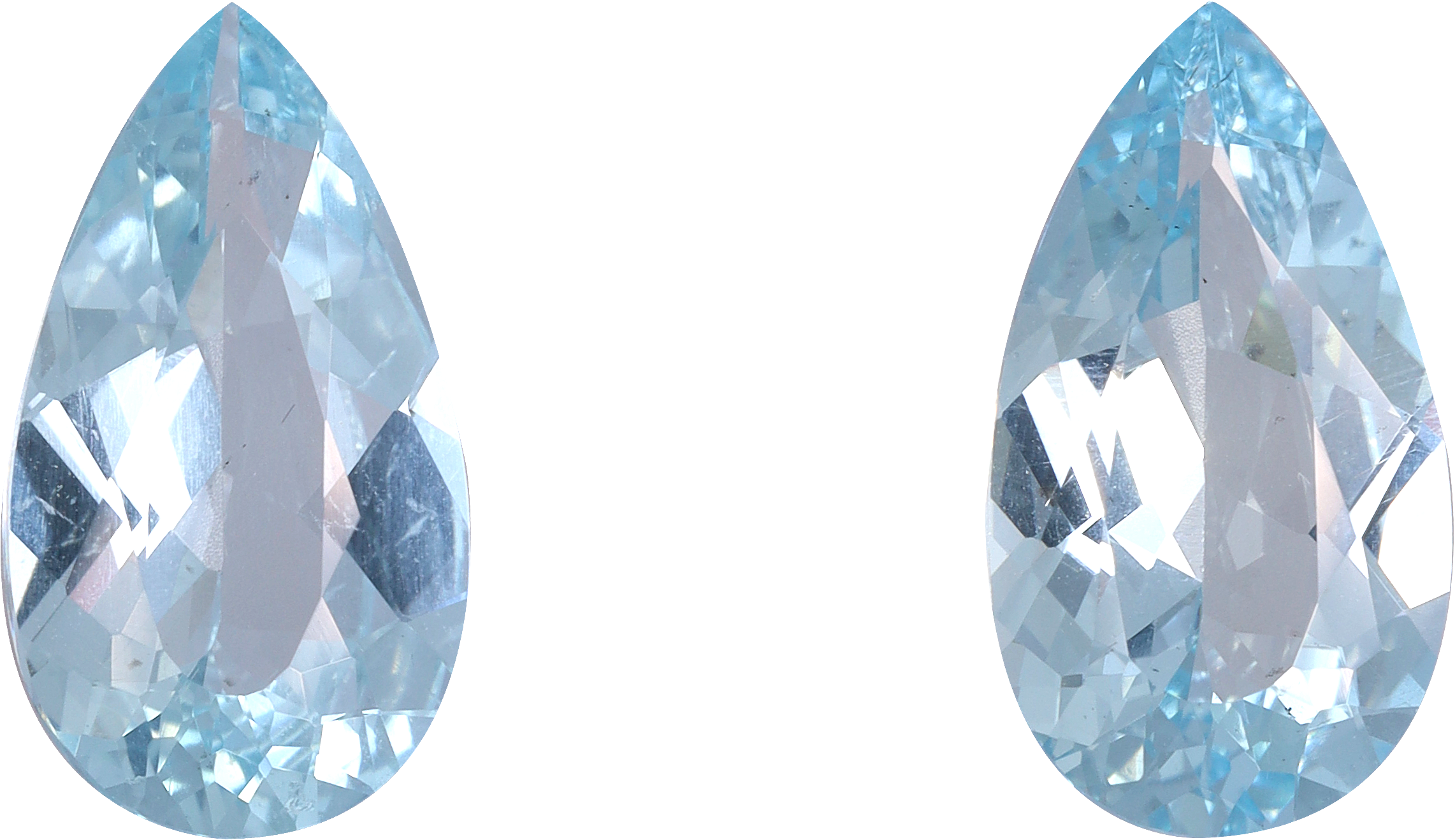 Pear cut aquamarine, 12.9 by 7.24 mm, shown at actual size