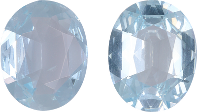 Oval cut aquamarine, 10.88 by 8.6 mm, shown at actual size