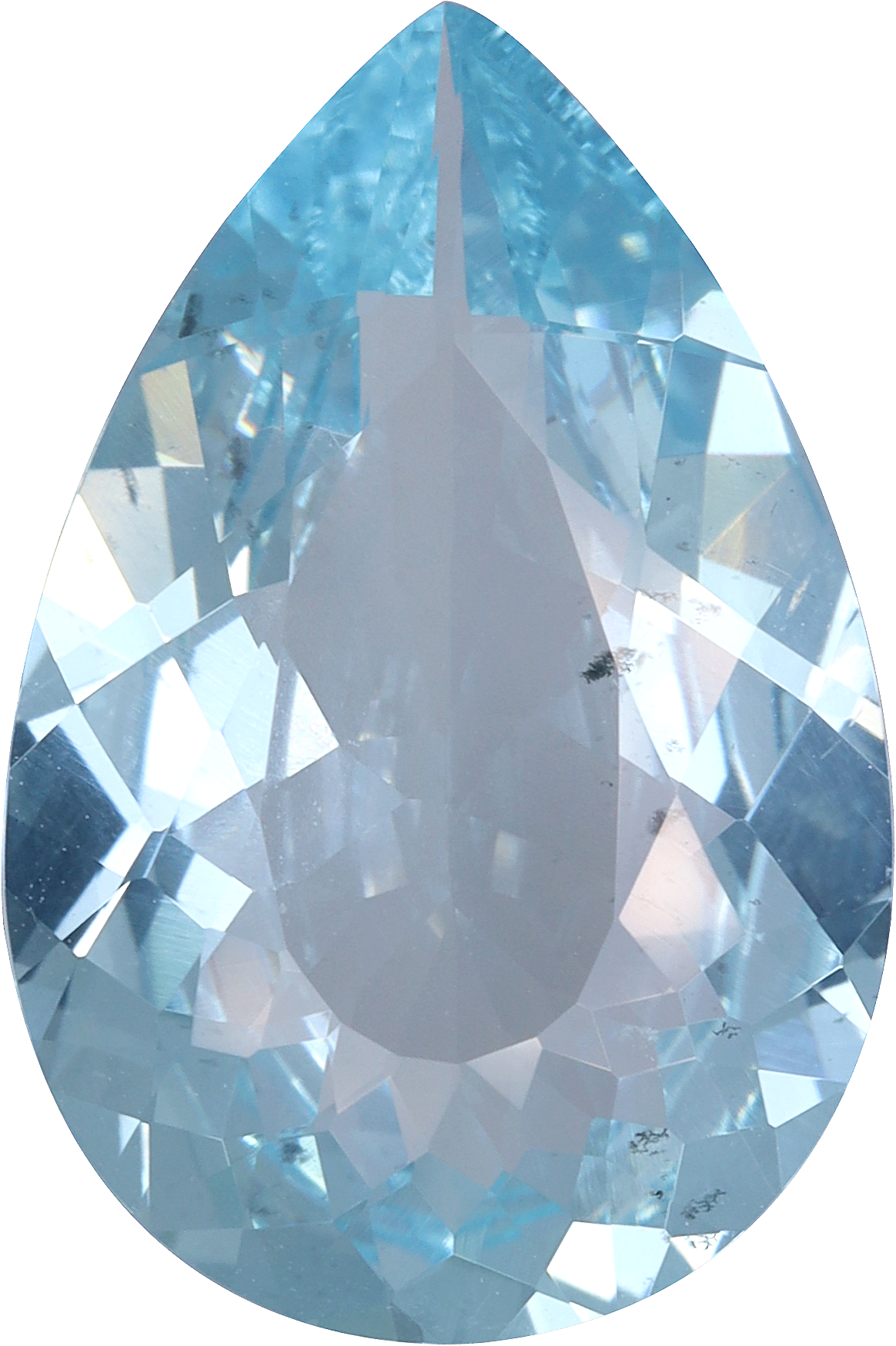 Pear cut aquamarine, 16.95 by 11.32 mm, shown at actual size