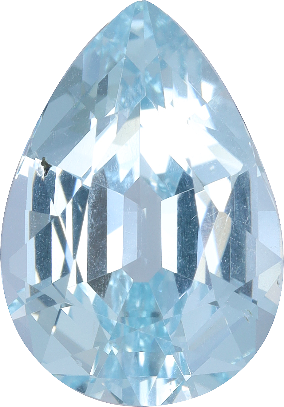 Pear cut aquamarine, 14.55 by 10.17 mm, shown at actual size