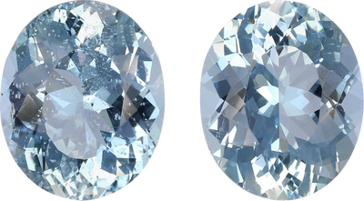 Cushion cut aquamarine, 11.55 by 9.5 mm, shown at actual size