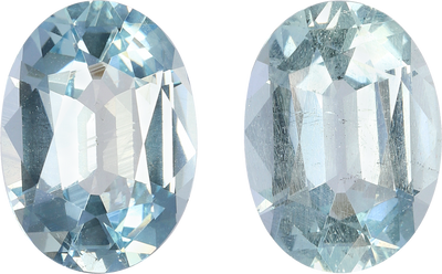 Oval cut aquamarine, 12.58 by 9.16 mm, shown at actual size