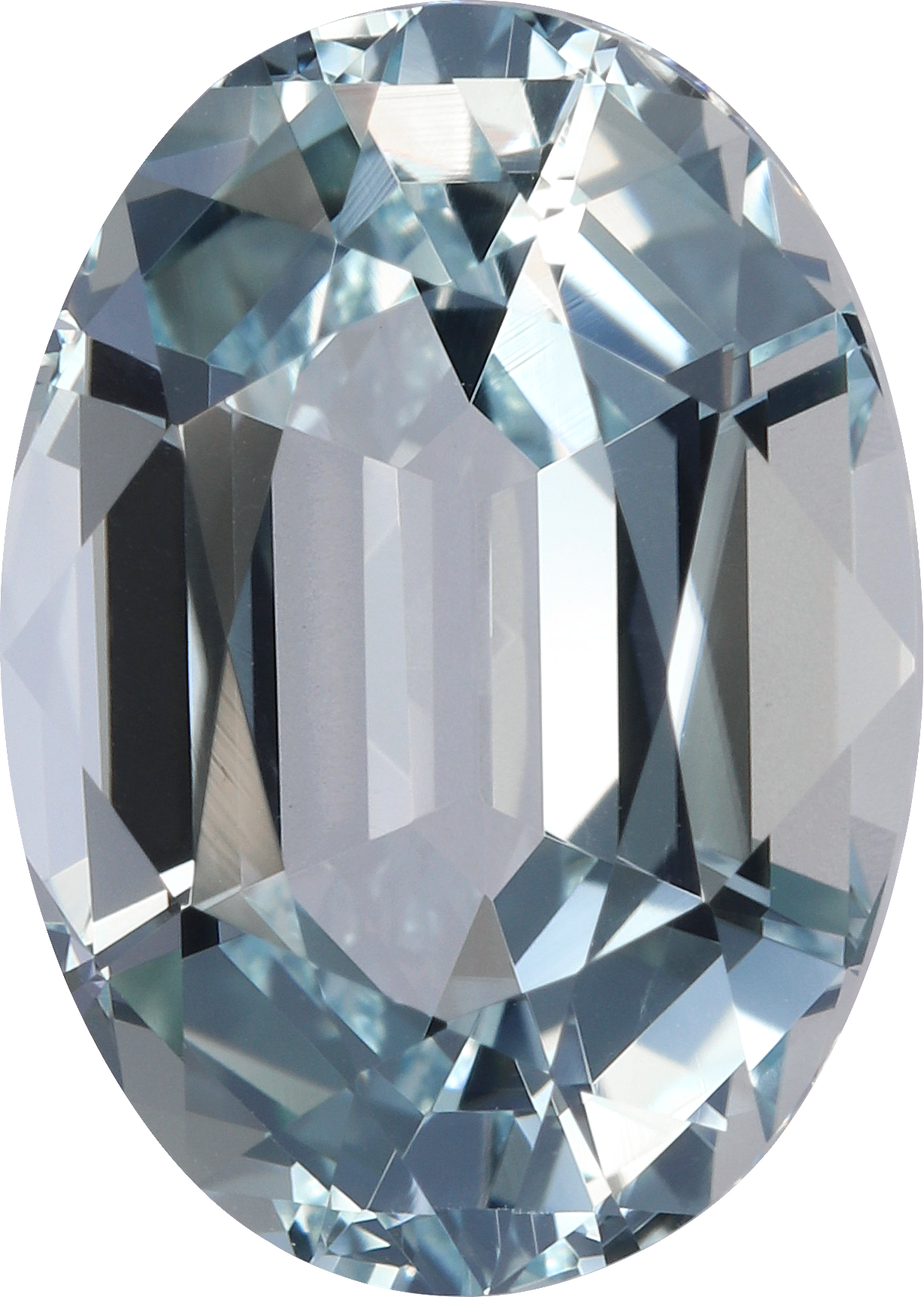 Oval cut aquamarine, 14.18 by 10.17 mm, shown at actual size