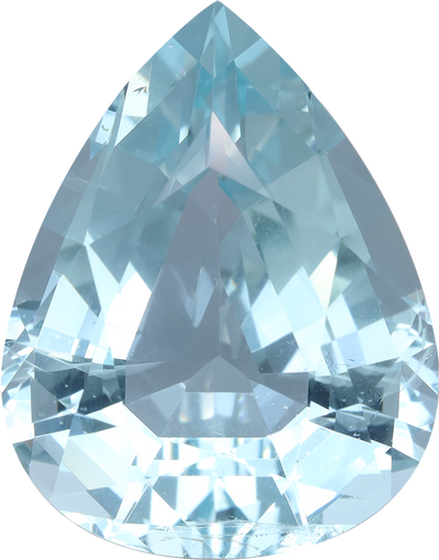 Pear cut aquamarine, 18.56 by 14.62 mm, shown at actual size