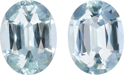 Oval cut aquamarine, 12.05 by 9.12 mm, shown at actual size