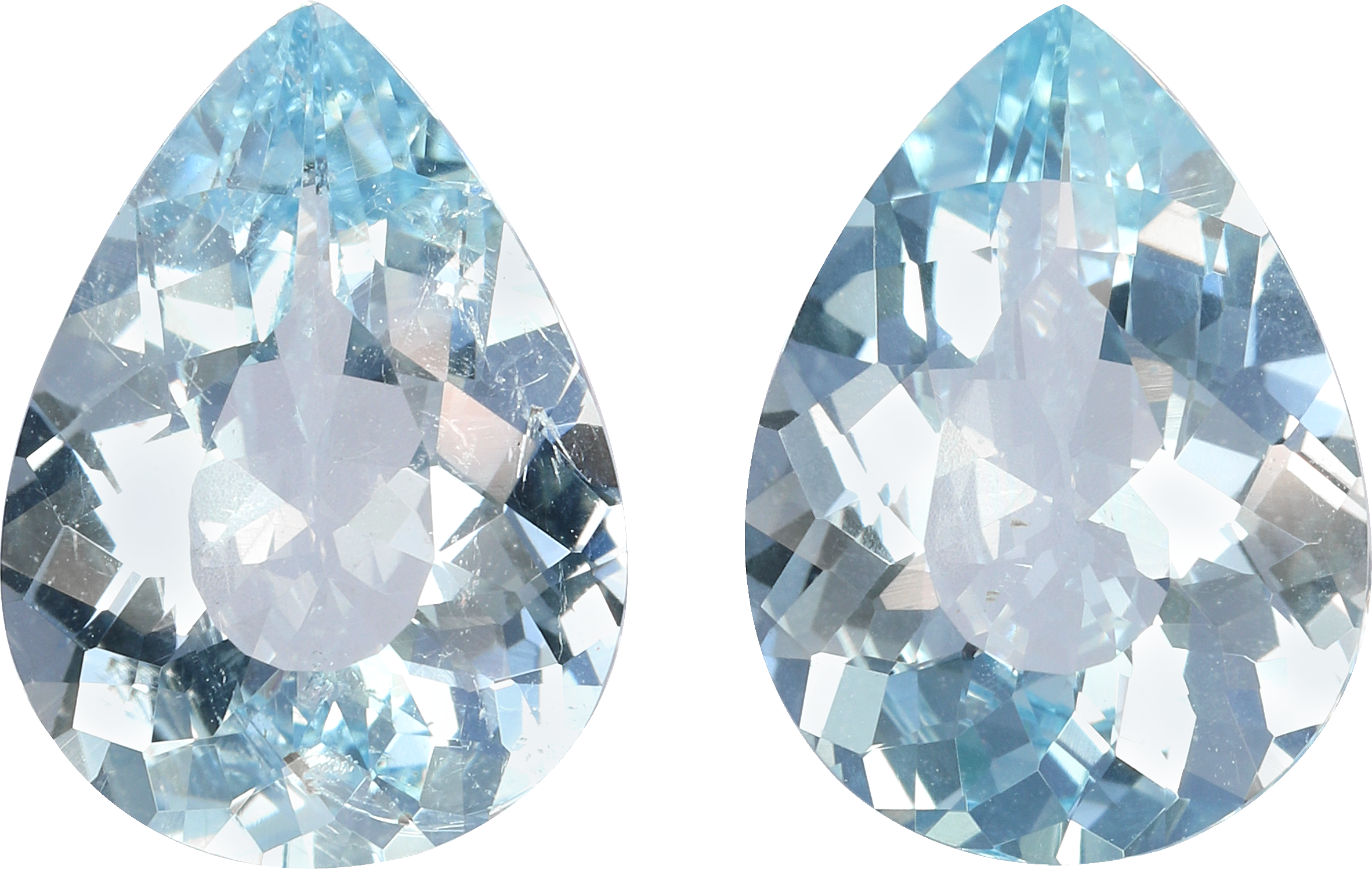 Pear cut aquamarine, 12.71 by 9.29 mm, shown at actual size
