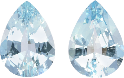 Pear cut aquamarine, 13.23 by 9.43 mm, shown at actual size