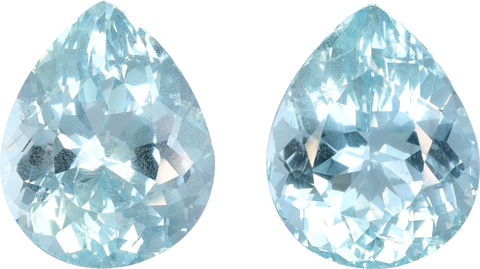 Pear cut aquamarine, 12.68 by 10.17 mm, shown at actual size