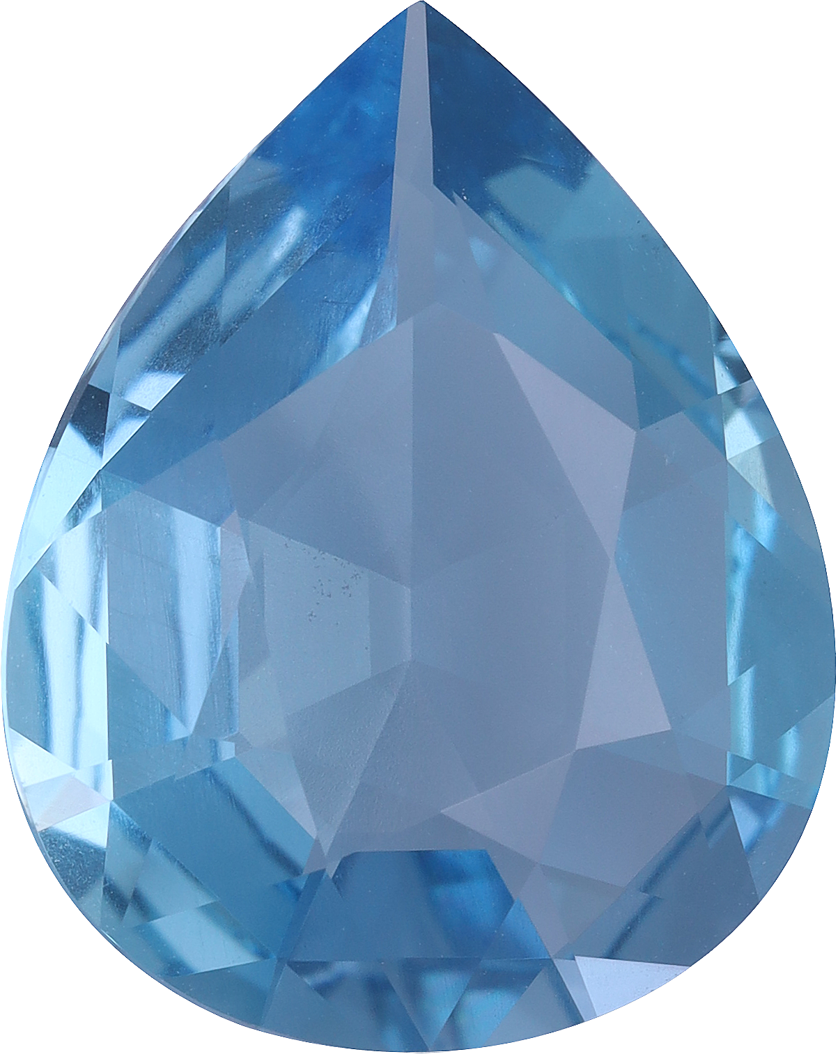 Pear cut aquamarine, 16.53 by 13.17 mm, shown at actual size