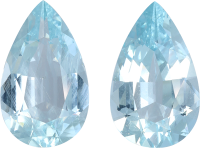 Pear cut aquamarine, 22.5 by 13.79 mm, shown at actual size
