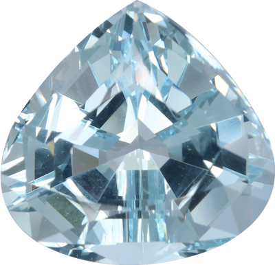 Pear cut aquamarine, 15.62 by 16.17 mm, shown at actual size