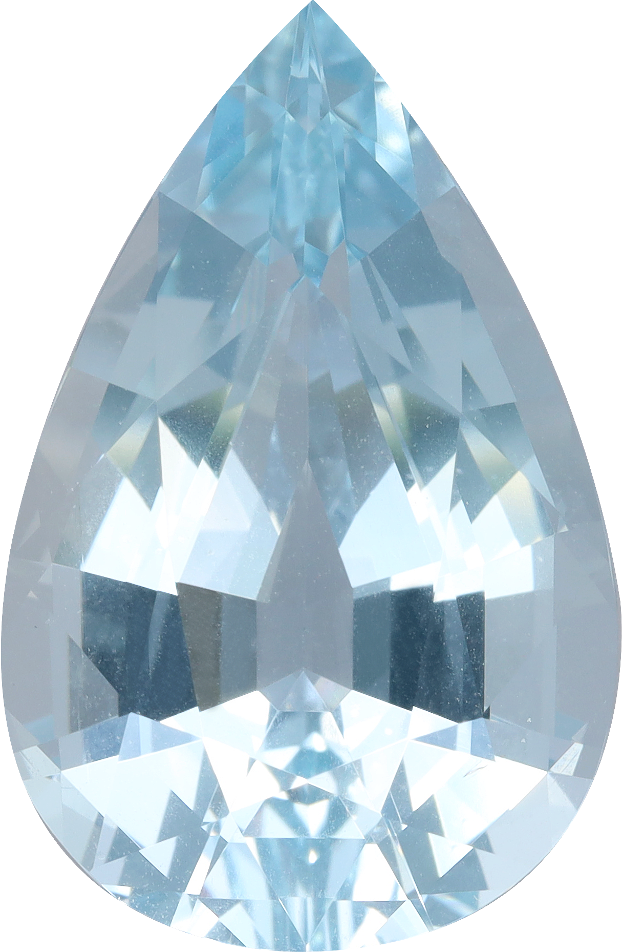 Pear cut aquamarine, 18.75 by 12.19 mm, shown at actual size