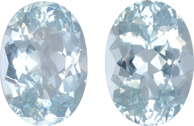 Oval cut aquamarine, 15.56 by 10.93 mm, shown at actual size