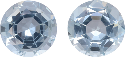 Round cut aquamarine, 11.91 by 11.84 mm, shown at actual size