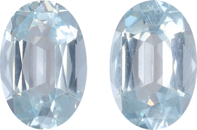 Oval cut aquamarine, 13.73 by 9.29 mm, shown at actual size