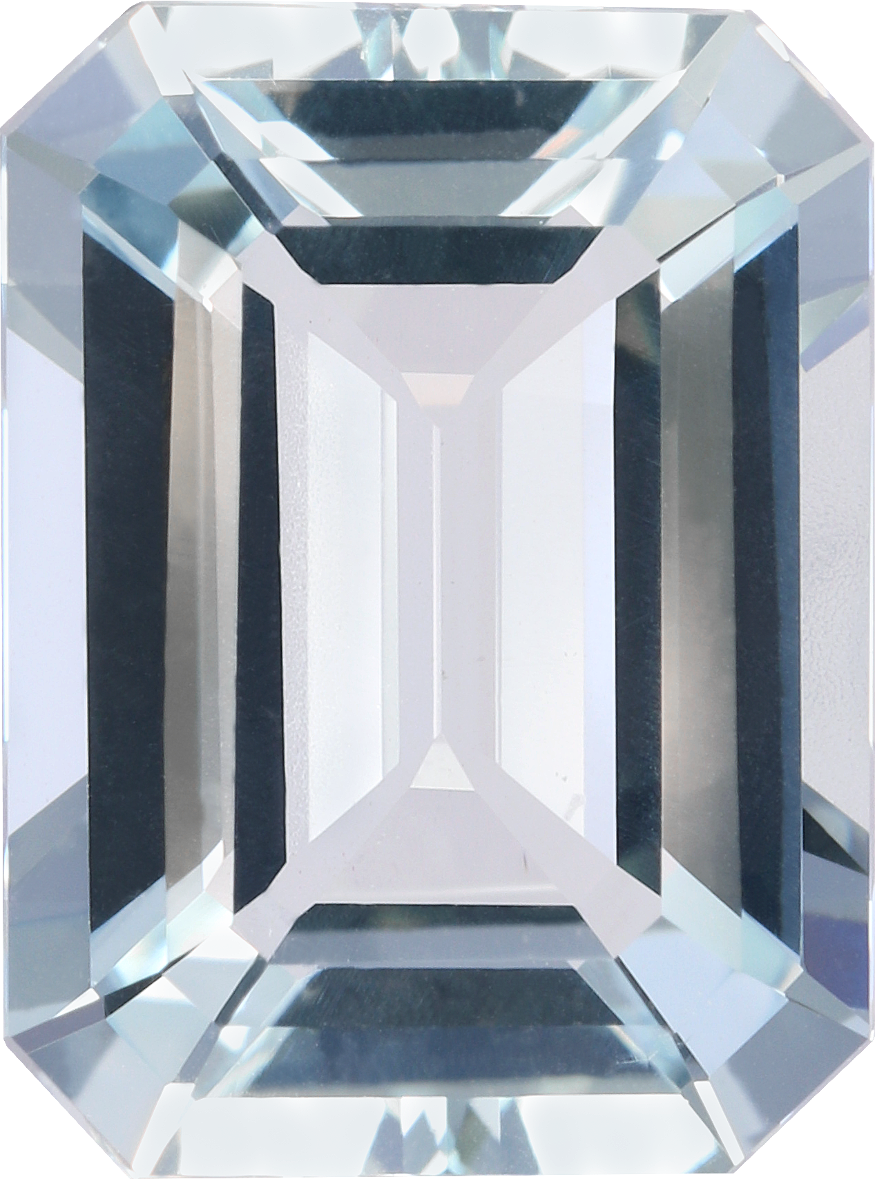 Rectangular cut aquamarine, 13.18 by 9.82 mm, shown at actual size
