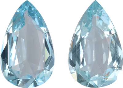 Pear cut aquamarine, 16.96 by 10.71 mm, shown at actual size