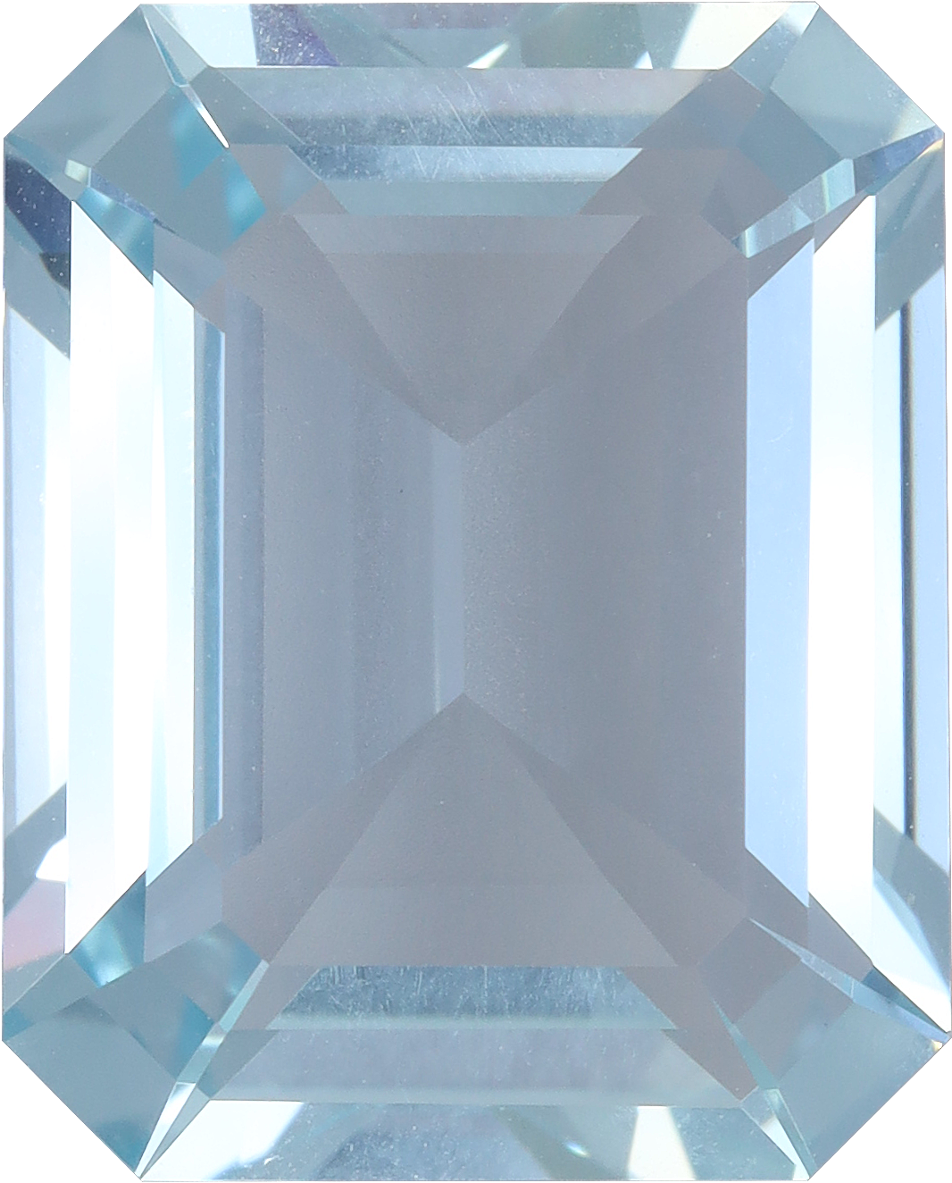 Rectangular cut aquamarine, 13.99 by 10.03 mm, shown at actual size