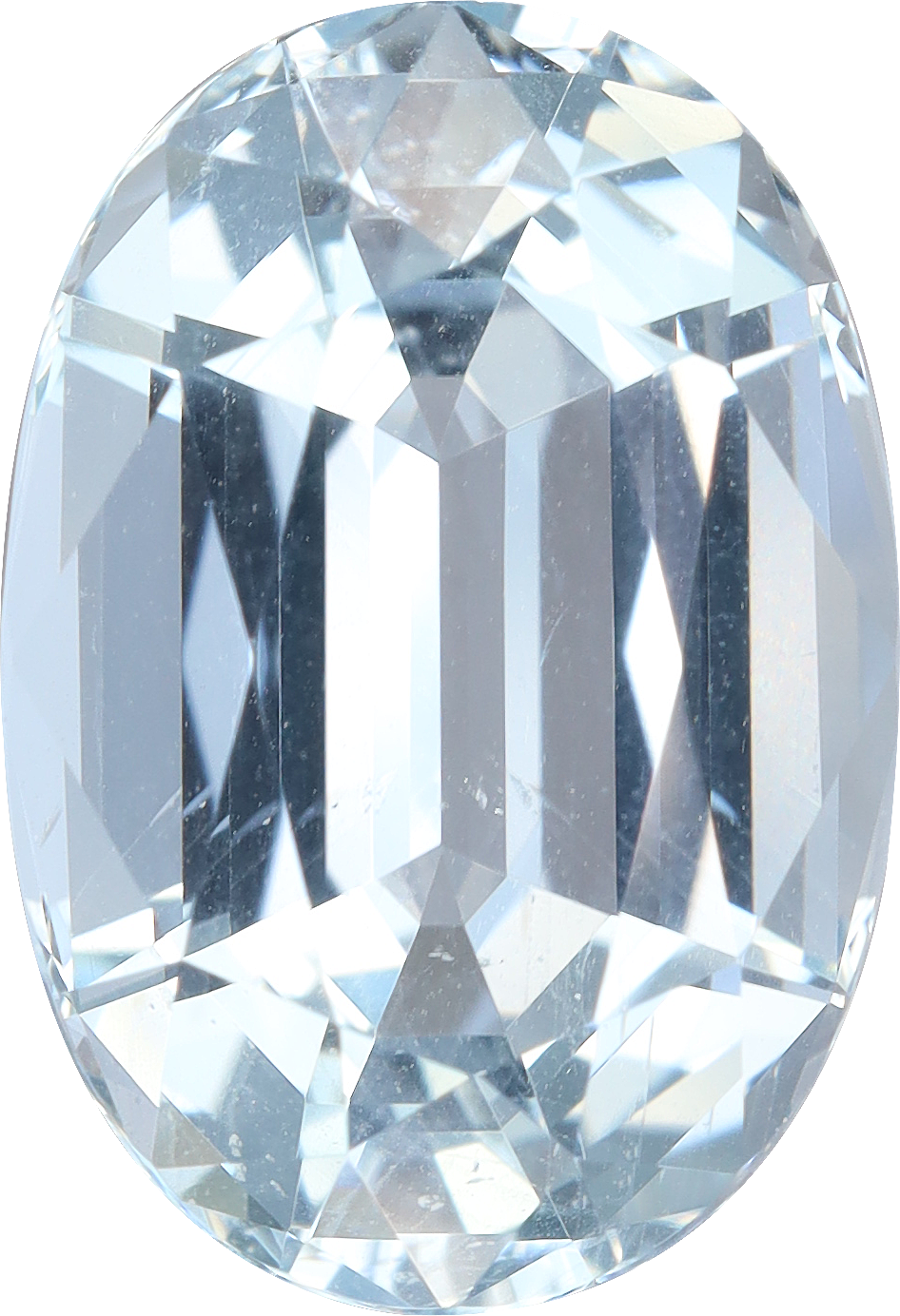 Oval cut aquamarine, 16.12 by 11.1 mm, shown at actual size