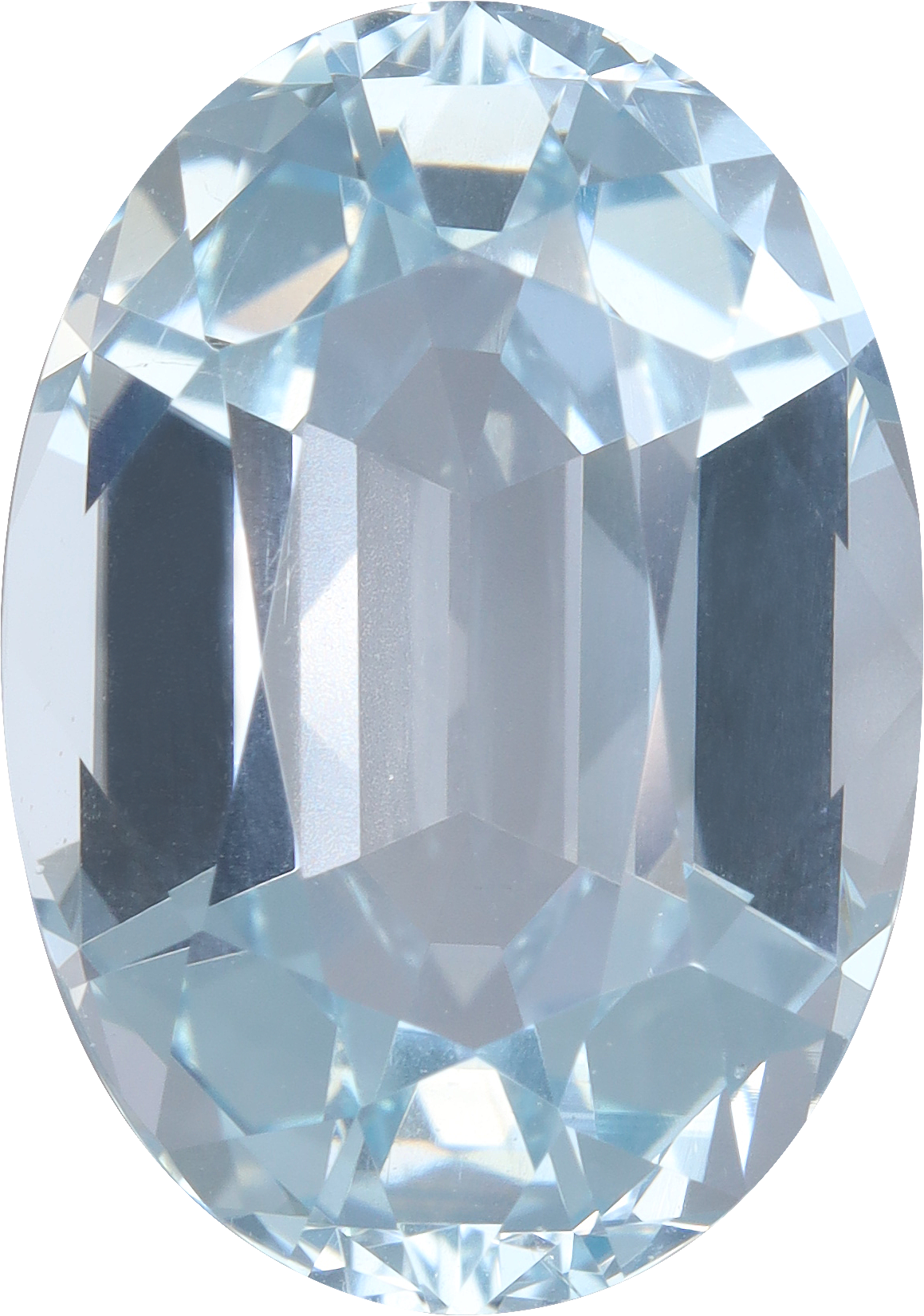 Oval cut aquamarine, 15.28 by 10.82 mm, shown at actual size
