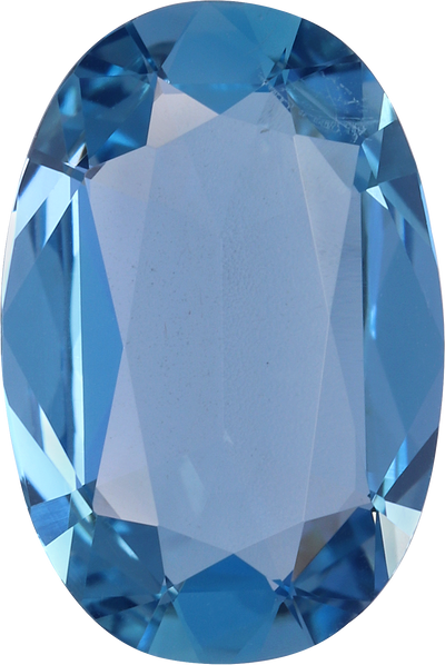 Oval cut aquamarine, 11.89 by 7.86 mm, shown at actual size
