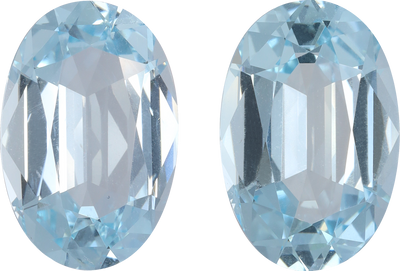 Oval cut aquamarine, 14.35 by 9.56 mm, shown at actual size