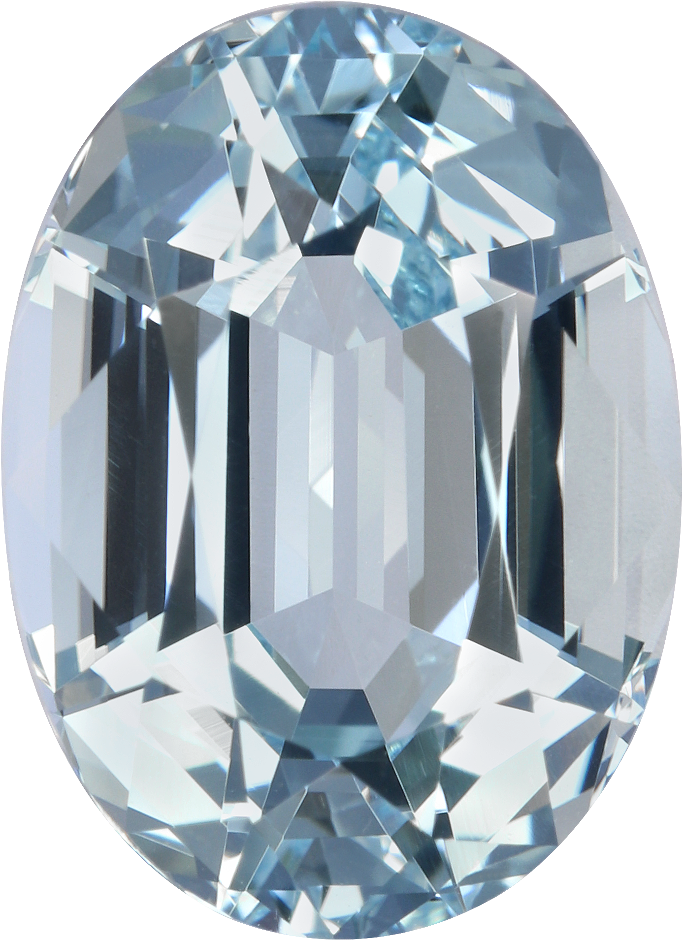 Oval cut aquamarine, 13.74 by 9.98 mm, shown at actual size