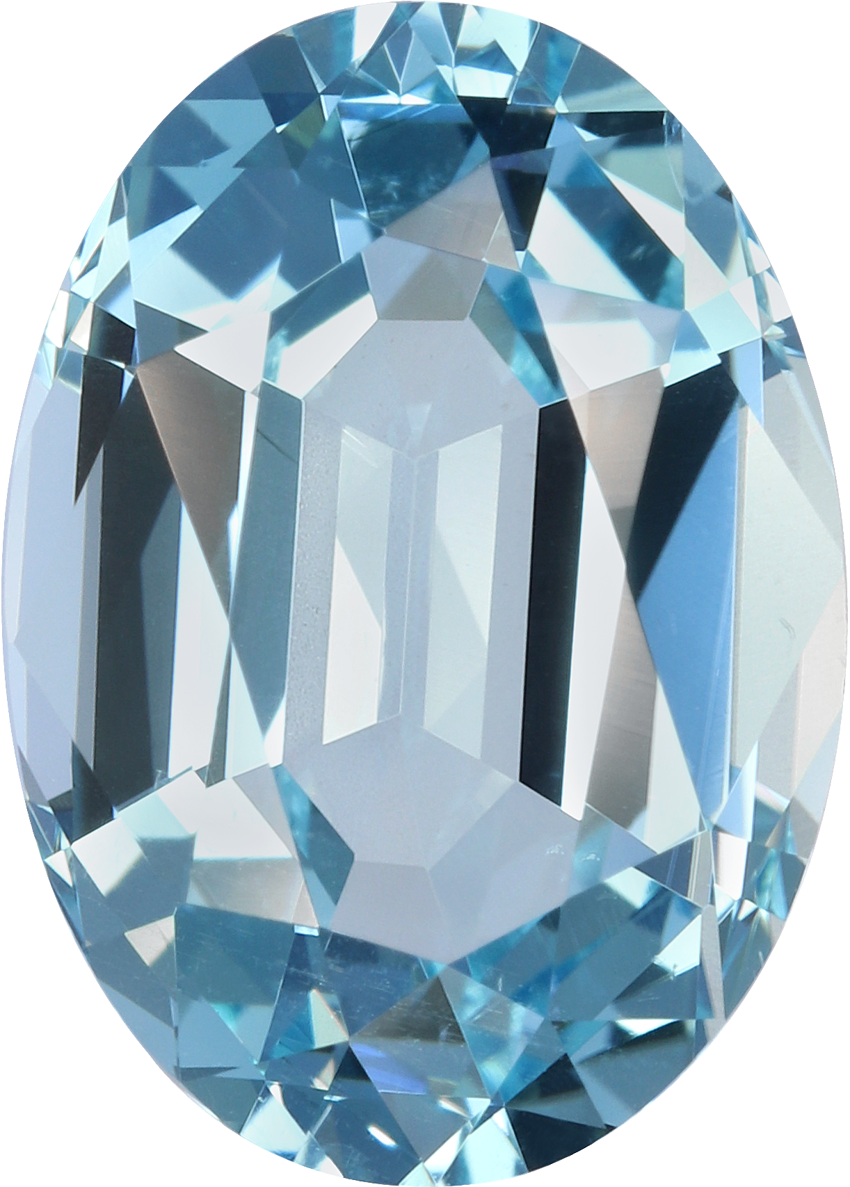 Oval cut aquamarine, 13.77 by 9.86 mm, shown at actual size