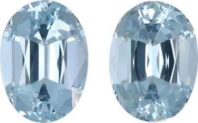 Oval cut aquamarine, 11.66 by 8.5 mm, shown at actual size