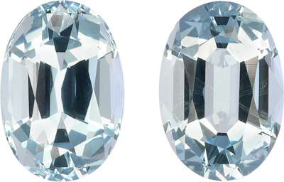 Oval cut aquamarine, 10.98 by 7.59 mm, shown at actual size