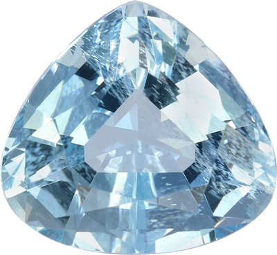 Pear cut aquamarine, 10.73 by 11.63 mm, shown at actual size