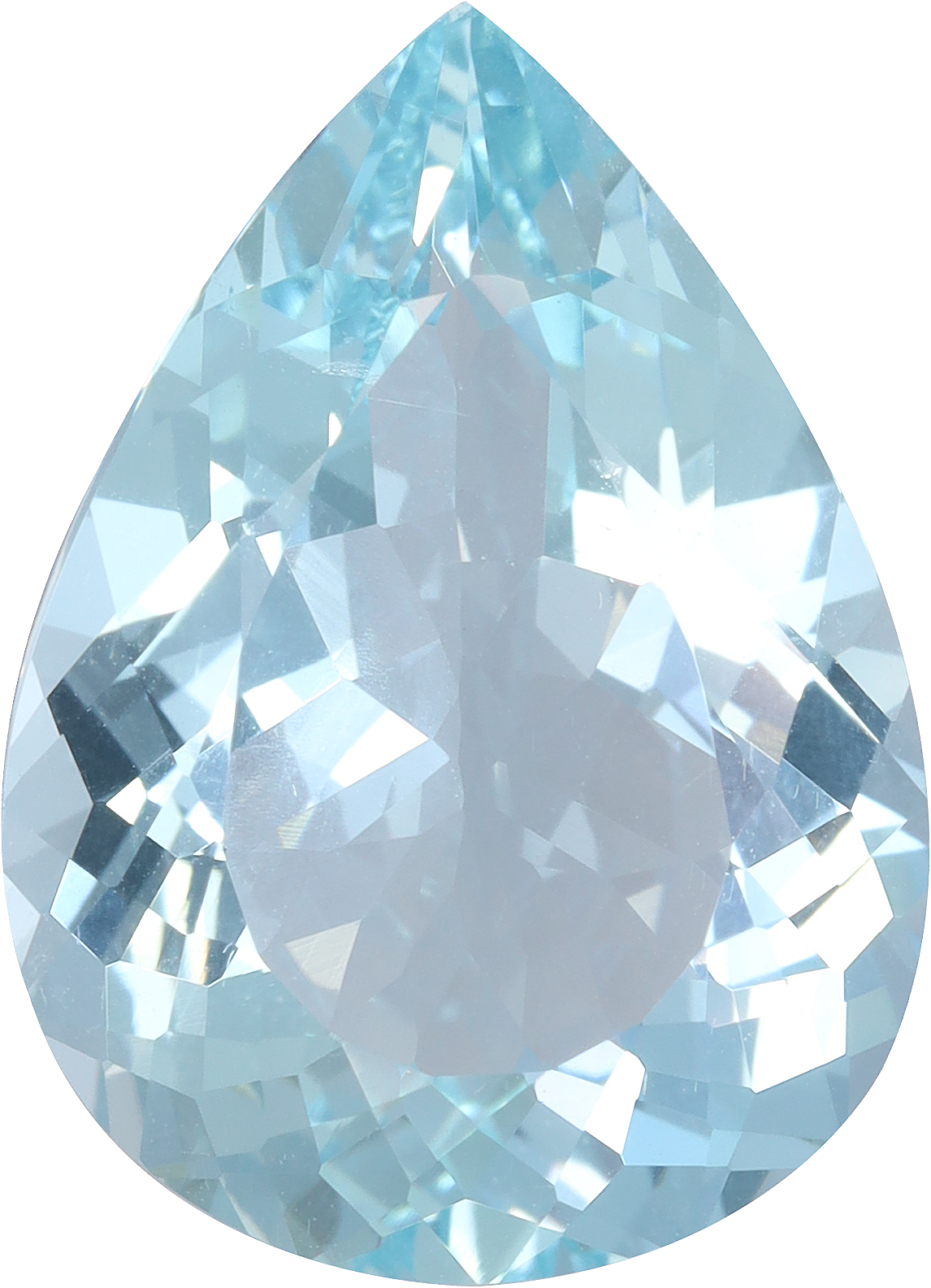 Pear cut aquamarine, 17.55 by 12.78 mm, shown at actual size