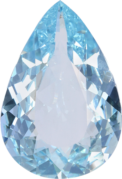 Pear cut aquamarine, 14.64 by 10 mm, shown at actual size