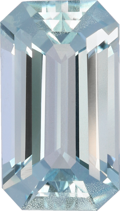 Rectangular cut aquamarine, 12.75 by 7.23 mm, shown at actual size